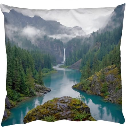 Sierkussens - Kussentjes Woonkamer - 50x50 cm - Waterval - Bomen - Bergen