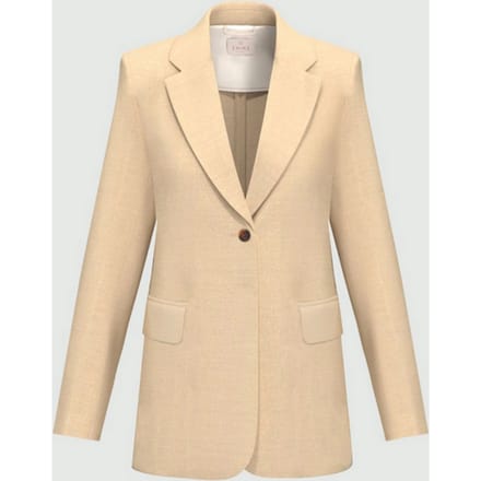 jas gemengd linnen vrouw beige