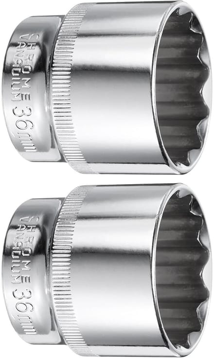 Dailygoods- Diepe Socket 36mm - 12 Punt - Chroom-vanadiumstaal - Heavy Duty - Verchroomd - Duurzaam ontwerp - Steeksleutel