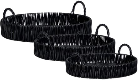 Mica Decorations Liam Dienblad Set van 3 - Zwart