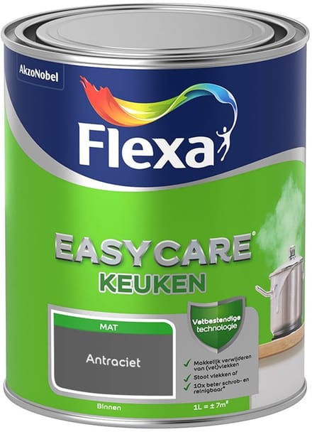 Flexa - Easycare Keuken - Antraciet - Mengverf - 1 L