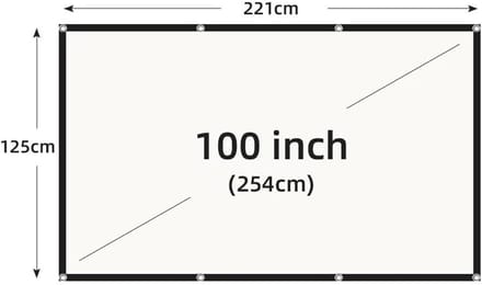 Projectiescherm Raster - Thuisbioscoop Scherm - Levendige Beeldweergave - 160 Graden Kijkhoek - 100 Inch - Wit