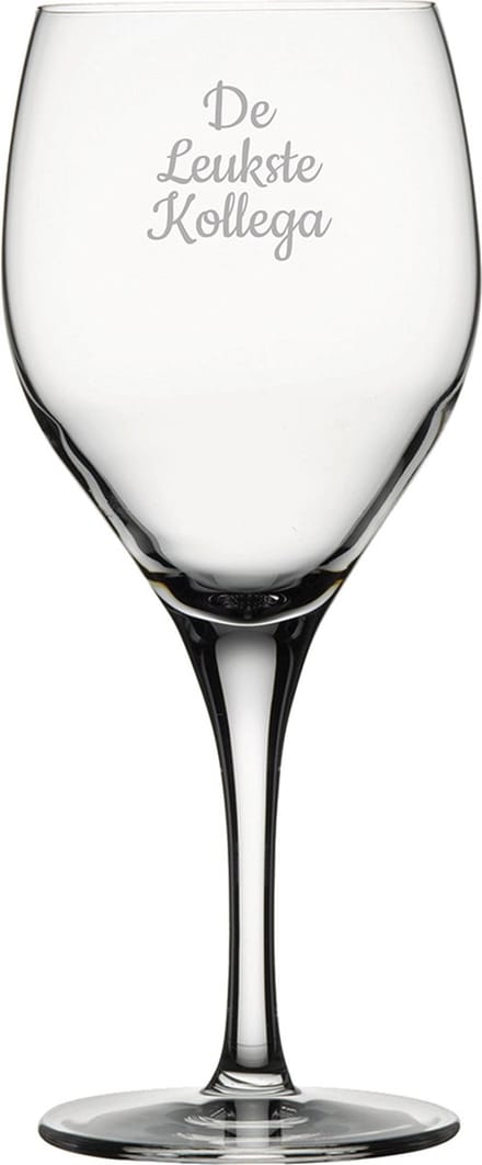 Gegraveerde Rode wijnglas 42,5cl De Leukste Kollega
