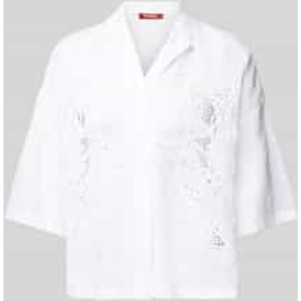 Regular fit overhemdblouse met broderie anglaise, model 'LEGNO'