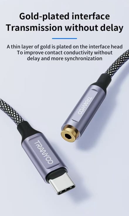 audio adapter type C naar 3.5 mm stereo