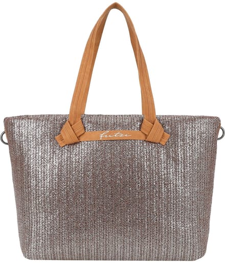 Fritzi aus Preußen shopper schoudertas Cloud Shopper Big Limited Painted Straw Nut brons