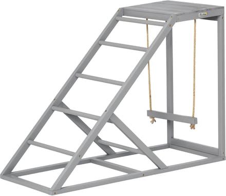 PawHut Kippen Speelrek - Vurenhout - 96x40x71cm - Grijs