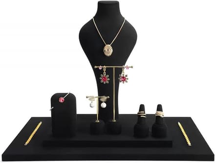 Sieraden Display - Sieraden Organizer - Sieraden Tonen - Combinatie Buste Set - 8 Stuks - Zwart