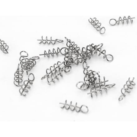 50 stuks/partij Spring Lock Pin Crank Hook Fishing Connector RVS Wartels & Snap Soft Bait white