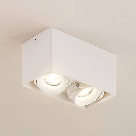 Arcchio - plafondlamp - 2lichts - Aluminium - H: 9.4 cm - GU10 - wit