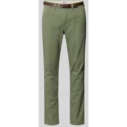 Slim fit stoffen broek met afneembare riem Model 'Marco'