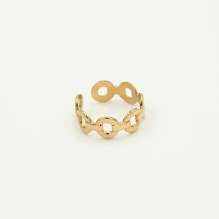 Michelle Bijoux - Verstelbare ring - Stainless Steel - Ronde schakels - Gold