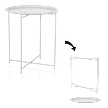 Bijzettafel / salontafel / sofatafel ALLRUND metaal wit hjh LIVING