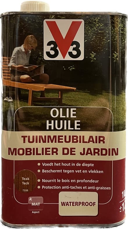 V33 Olie Tuinmeubilair Teak Mat 1l