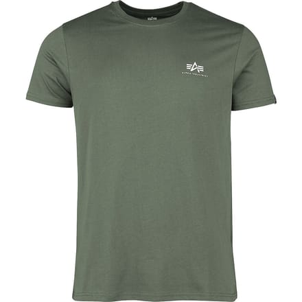 Alpha Industries T-shirt - Basic T Small Logo - S tot XXL - voor Mannen - groen