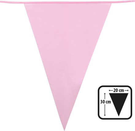 Boland - PE vlaggenlijn lichtroze - Geen thema - Babyshower - Feestversiering