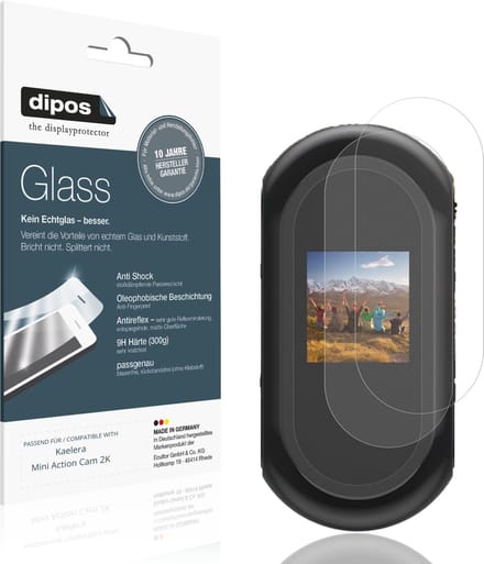 dipos – 2x Matte Pantserfolie geschikt voor Kaelera Mini Action Cam 2K | 9H Screenprotector