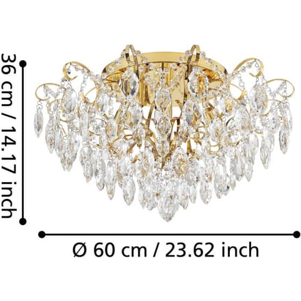 Stars of Light plafondlamp Fenoullet, messing, Ø 60 cm