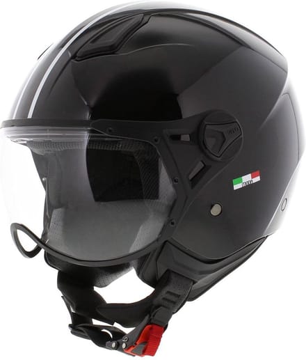 Vito Moda jethelm glans zwart XS - scooterhelm snorfietshelm