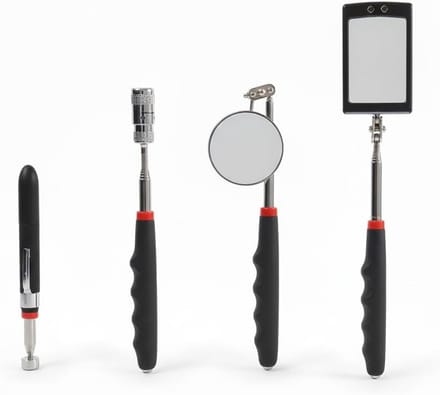 Set van 4 telescopische pick-up gereedschappen met LED en magneet
