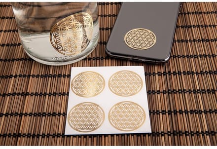 Levensbloem metalen sticker 3,5 cm