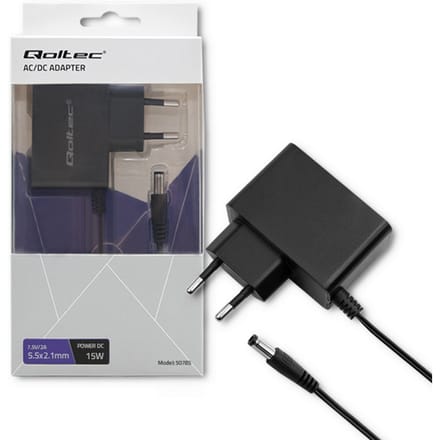 Qoltec 15W plug-in voeding |   7,5V |   2A |   5.5*2.1