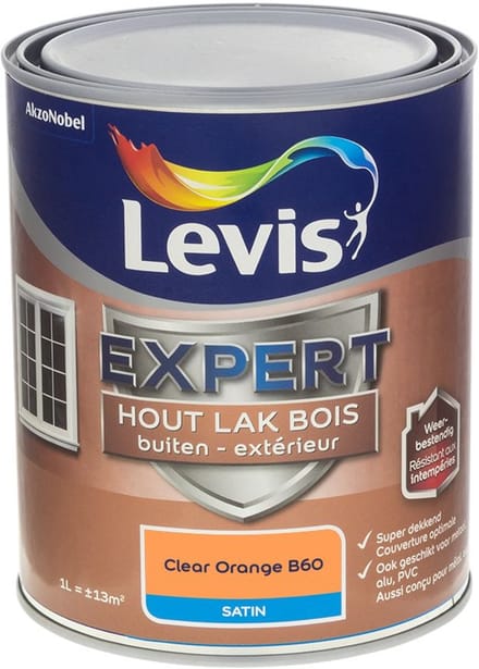 Levis - Expert Hout Lak Buiten Satin Mix - Clear Orange B60 - Mengverf - 1 L