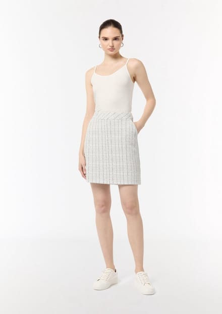 comma - female - Bouclé jersey rok met metallic garen