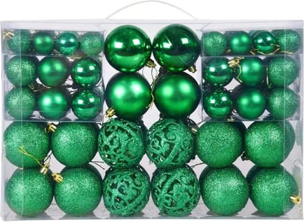 Nivard Kerstballen - Kerstversiering - Plastic - Groen - Kerstballenset - 100 stuks