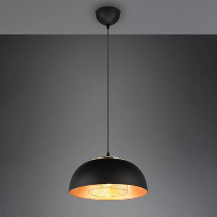 Reality Leuchten Punch hanglamp zwart/goud 1-lamp Ø 35 cm