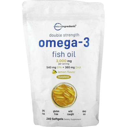 Micro Ingredients, Omega-3 Visolie, Citroen, 240 Softgels (1.000 mg per softgel)