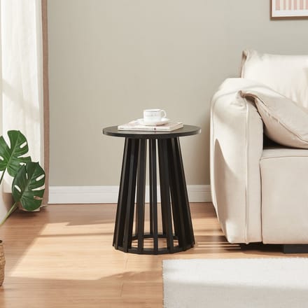 Bijzettafel Buzzard rond Ø40x48 cm zwart [en.casa]