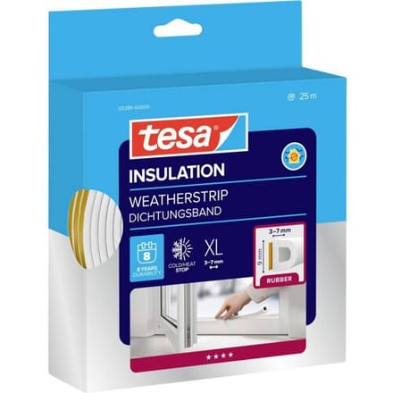 tesa D-Profil 05389-00000-00 Afdichtingstape tesamoll Wit (l x b) 25 m x 9 mm 25 m