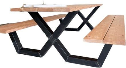 Rockwood® Rolstoel Picknicktafel Cross Over 250cm (6,5cm dikte) 2.50m Exclusief afgeronde hoeken