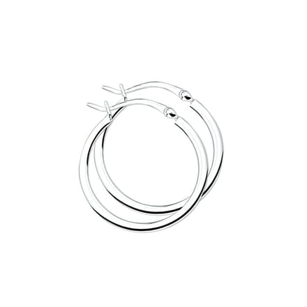 TFT Oorring Vierkante Buis Zilver Glanzend 2 mm x 25 mm