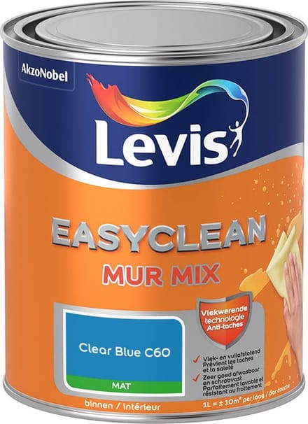 Levis - Easyclean Mur Mat Mix - Clear Blue C60 - Mengverf - 1 L