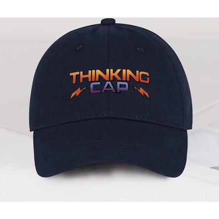 “Thinking Cap” Gradiënt Tekst Print Zachte Baseballpet Zacht, Comfortabel, Ademend Retro Gradiënt, Trendy & Speels Unisex D black