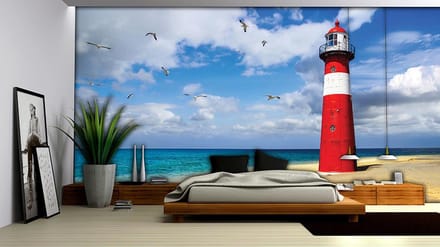 Lighthouse Beach Photo Wallcovering