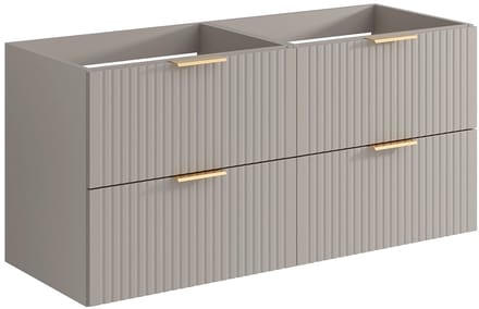 Vente-unique Geribbeld hangmeubel onder wastafel - Beige - L120 cm - ZEVARA