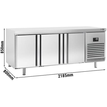 GGM Gastro Bakkerij vrieswerkbank PREMIUM PLUS - 2185x800mm - met 3 deuren zilver