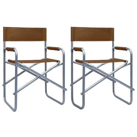 vidaXL - Regisseursstoelen - 2 - st - staal - bruin