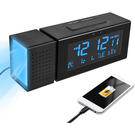 Multifunctionele digitale wekker Desktop elektronische klok LCD-scherm 7 achtergrondverlichtingskleuren zwart