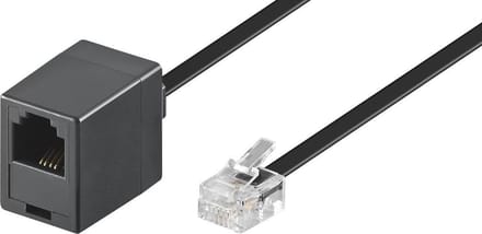 RJ11 - RJ11 telefoon verlengkabel / zwart - 10 meter