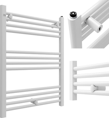 Granitan Handdoekradiator Puerto - 80x60cm - Wit - Ladderdesign - Badkamer Verwarming - CV Radiator