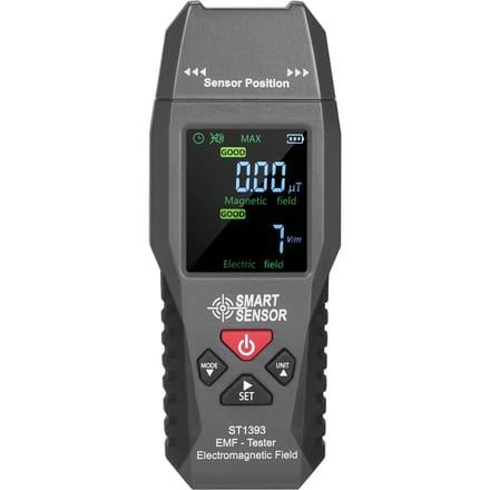 SMART SENSOR ST1393 EMF-meter Elektromagnetisch veld EMF-detector Handheld mini digitaal LCD-scherm zwart
