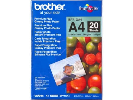 Inkjetpapier Brother Bp-71 A4 glans 260gr 20 vel