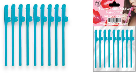 Herbruikbare Piemel Rietjes Blauw 10 Stuks 19cm