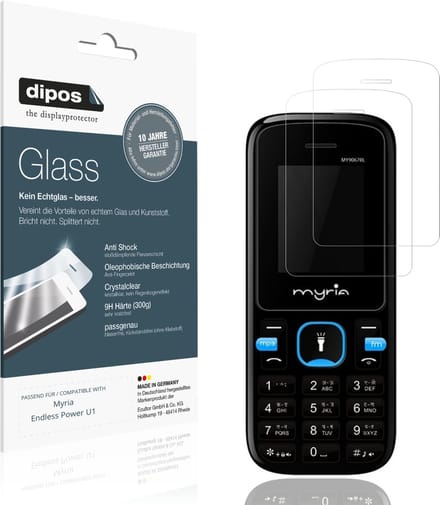 dipos – 2x Pantserfolie geschikt voor Myria Endless Power U1 | 9H Screenprotector