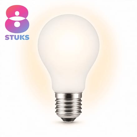 8x Peertje Spaarlamp E27 - 5W - Warm Wit Licht (2700K) - 150 lm - 10 jaar - Niet Dimbaar
