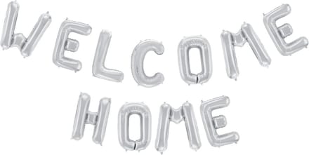 Folieballon Tekst 16" 'Welcome Home' Zilver